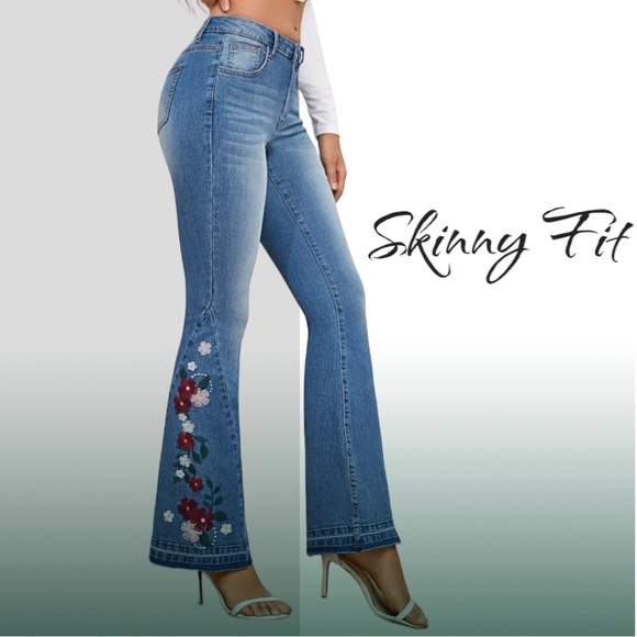 New Flare Leg embroidery jeans - Picture 1 of 5